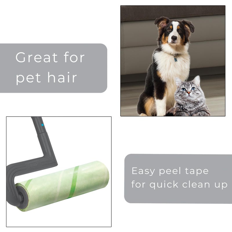 Smart Design Mega Floor Lint Roller Refill - Set of 2 (100 Sheets Total) - Easy-Peel Angled 10 inch Large Adhesive Sticky Sheets - Cleaning, Carpet, Car, Clothes, Dog Cat Fur, and Pet Hair Remover - Image 3